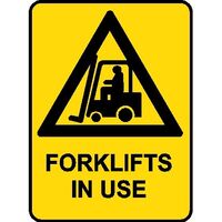 Hazard Sign - Forklifts in Use