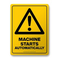 Hazard Sign - Machine Starts Automatically