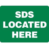 Emergency Sign - SDS Located Here