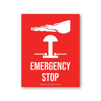 Emergency Stop Stickers - Pack of 10