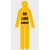 Yellow Corflute Worker Cutout Signs - Be Line Aware