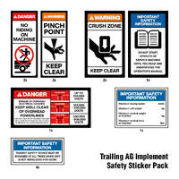 Trailing Ag Implement Safety Sticker Pack
