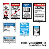 Trailing/ Linkage Spray Boom Safety Sticker Pack