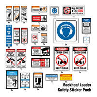 Backhoe/ Loader Safety Sticker Pack