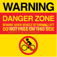 Sydney Metro Heavy Vehicles Rear Cyclist & Motorcycle Warning Stickers