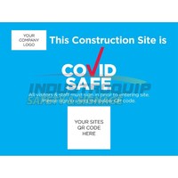 Your Logo Here, Site Entry QR Code CovidBanna for Construction Sites 1.6x1.2M