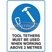 Tool Tethers Must Be Used Safety Sign