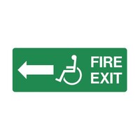Disabled Fire Exit Left Arrow Luminous Sign