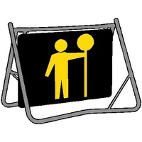 Swing Stand & Sign - Traffic Controller (Nightwork)  - 1200 x 900mm