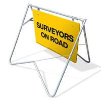 Swing Stand & Sign - Surveyors On Road - 900 x 600mm