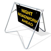 Swing Stand & Sign - Night Roadwork Ahead - 1200 x 900mm