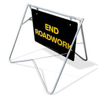 Swing Stand & Sign - End Roadwork - (Nightwork) - 1200 x 900mm