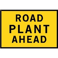 Boxed Edge Road Sign - Road Plant Ahead - 900 x 600mm