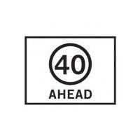 Boxed Edge Road Sign - Speed Limit Sign 40KM/H Ahead (Landscape) - 1200 x 900mm