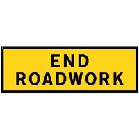 Boxed Edge Road Sign - End Roadwork - 1800 x 600mm