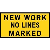Boxed Edge Class 1 Reflective Road Sign - New Work No Lines Marked - 1500 x 900mm