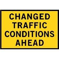 Boxed Edge Road Sign - Changed Traffic Conditions Ahead - 900 x 600mm