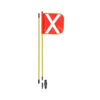 Exoguard® 2.4M Premium Mining Whip Flag with Pole including Mine Flag, Joiner & Snap on fittings