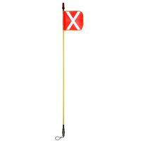 Exoguard™ 1.8M LED Mine Flag with Pole including Mine Flag, Joiner & Snap On Fittings and Integrated Red LED Safety Light
