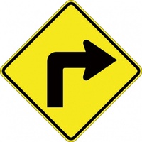 W1-1A_Right Right Arrow Turn Sign- Class 1 Reflective - 600mm x 600mm