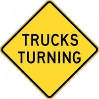 W5-205A Trucks Turning Sign- Class 1 Reflective - 600mm x 600mm