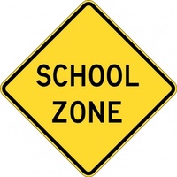 W6-216A School Zone Sign- Class 1 Refelctive - 600mm x 600mm