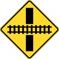 W7-8A Train Crossing Right Angle Sign- Class 1 Reflective - 600mm x 600mm