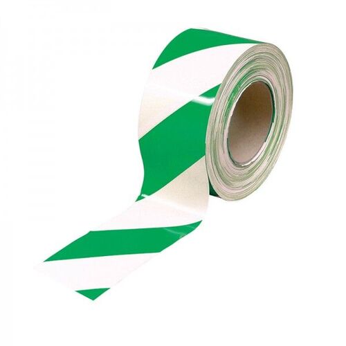 Green/White Barrier Tape - 100M x 75mm
