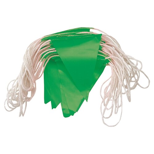 Green Safety Bunting Flags -30mtr Roll