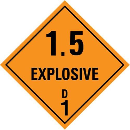 Explosive 1.5 Dangerous Goods Sign - 250 x 250mm