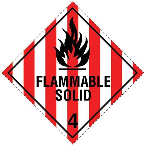 Flammable Solid 4 Dangerous Goods Sign - 250 x 250mm