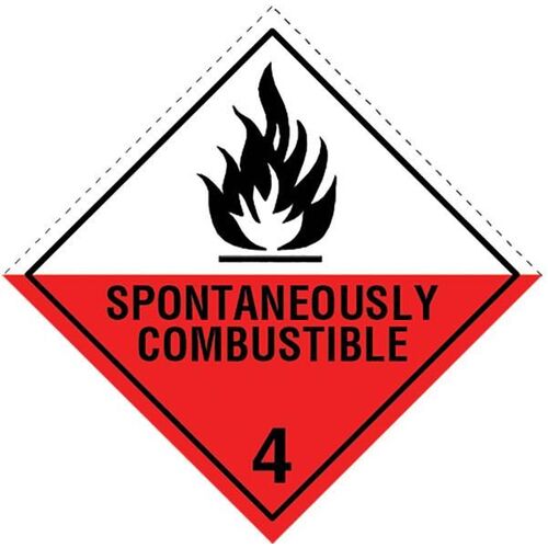 Spontaneously Combustible 4 Dangerous Goods Sign - 250 x 250mm