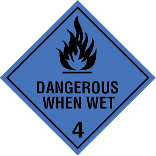 Dangerous When Wet Dangerous Goods Sign - 250 x 250mm