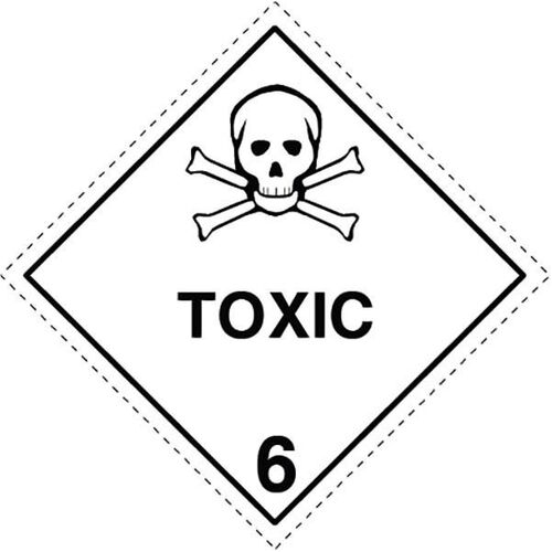 Toxic 6 Dangerous Goods Sign  - 250 x 250mm