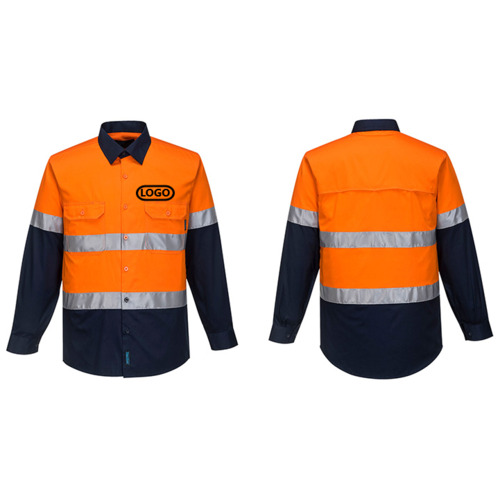 Embroidered Long Sleeve Reflective Work Shirt - Pack of 10