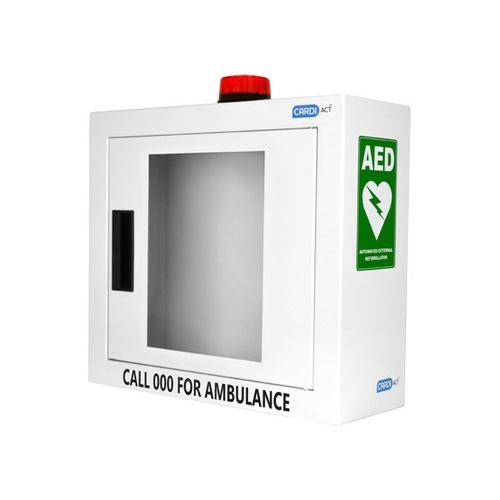 CardiACT™ AED Defibrillator Wall Cabinet Cases With Audible Alert Alarm & Flashing Strobe Light