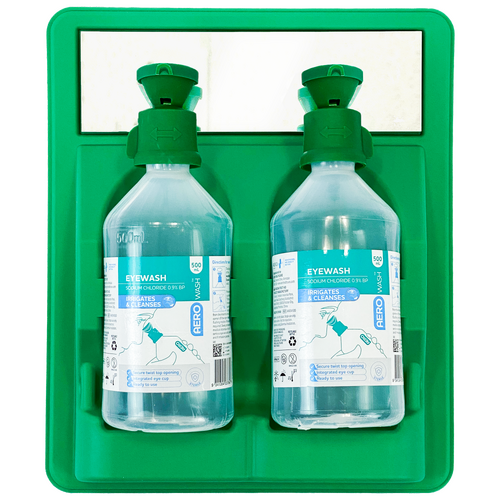 AEROWASH Eyewash Station (2x 500mL bottles)