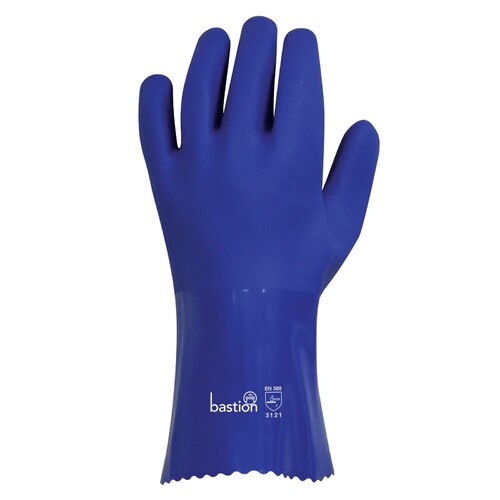 Bastion™ Double Dipped PVC Blue Gloves - 300mm Length