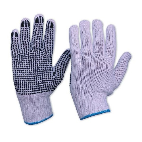 Knitted Poly/Cotton Gloves with Pvc dots