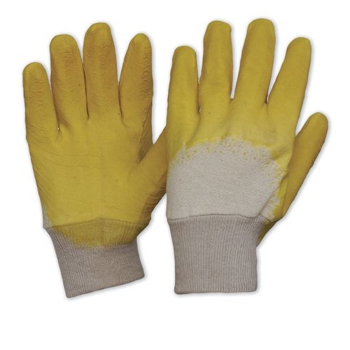 Yellow Latex Glass Gripper Gloves