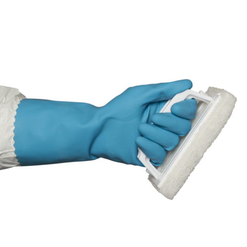 Blue Silver Lined Rubber Gloves