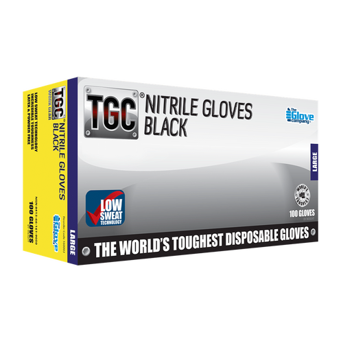 TGC® Black Heavy Duty Nitrile Disposable Gloves