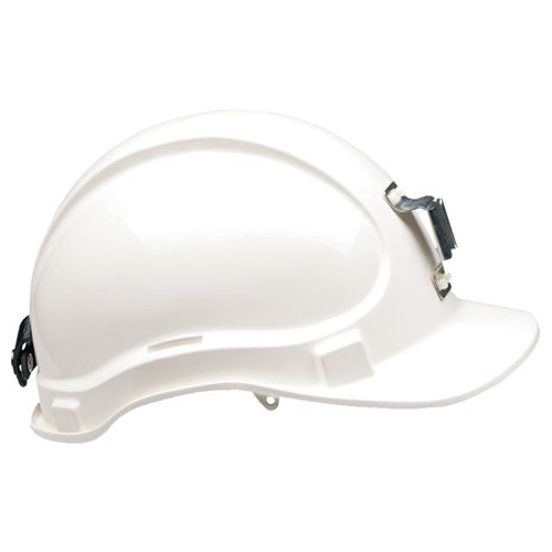 Exoguard™ Premium Miners Hard Hat - Vented with Lamp Bracket - White