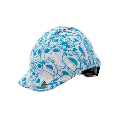 Blue Skull Design Hard Hat