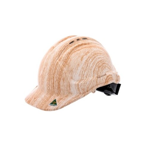 Wood Grain Design Hard Hats