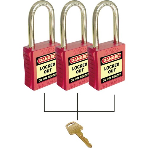 Bastion™ 3 Keyed Alike Safety Lockout Isolation Padlock Set