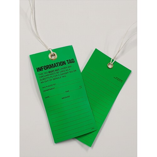Exoguard™ Premium Lock Out Mining Tags- Information Tag-Pack of 100