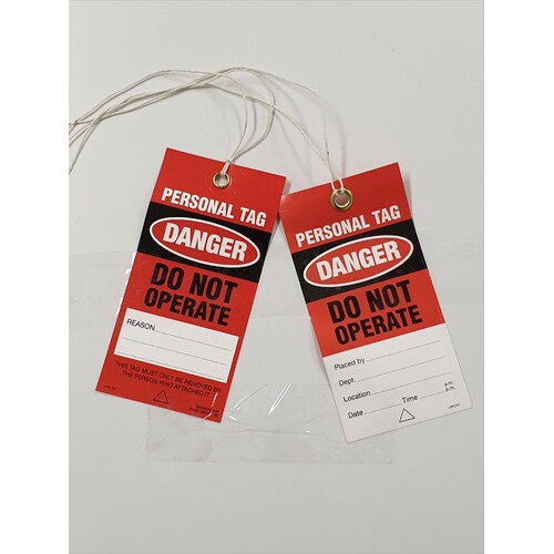 Exoguard™ Premium Lock Out Mining Tags- Danger Do Not Operate-Pack of 100