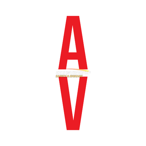 AV Vertical Marker Stickers Red on White (Pack of 10)