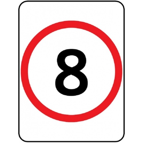 R4-1A_8 Speed Limit Sign 8KPH- Class 1 Reflective